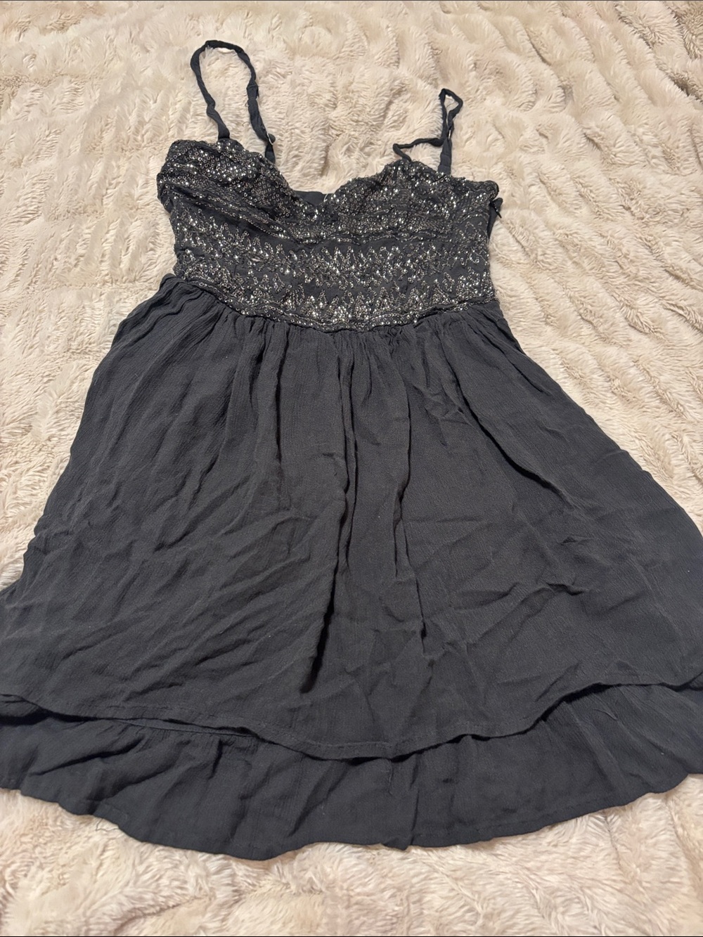 Hollister Black Beaded Spaghetti Strap Camisole